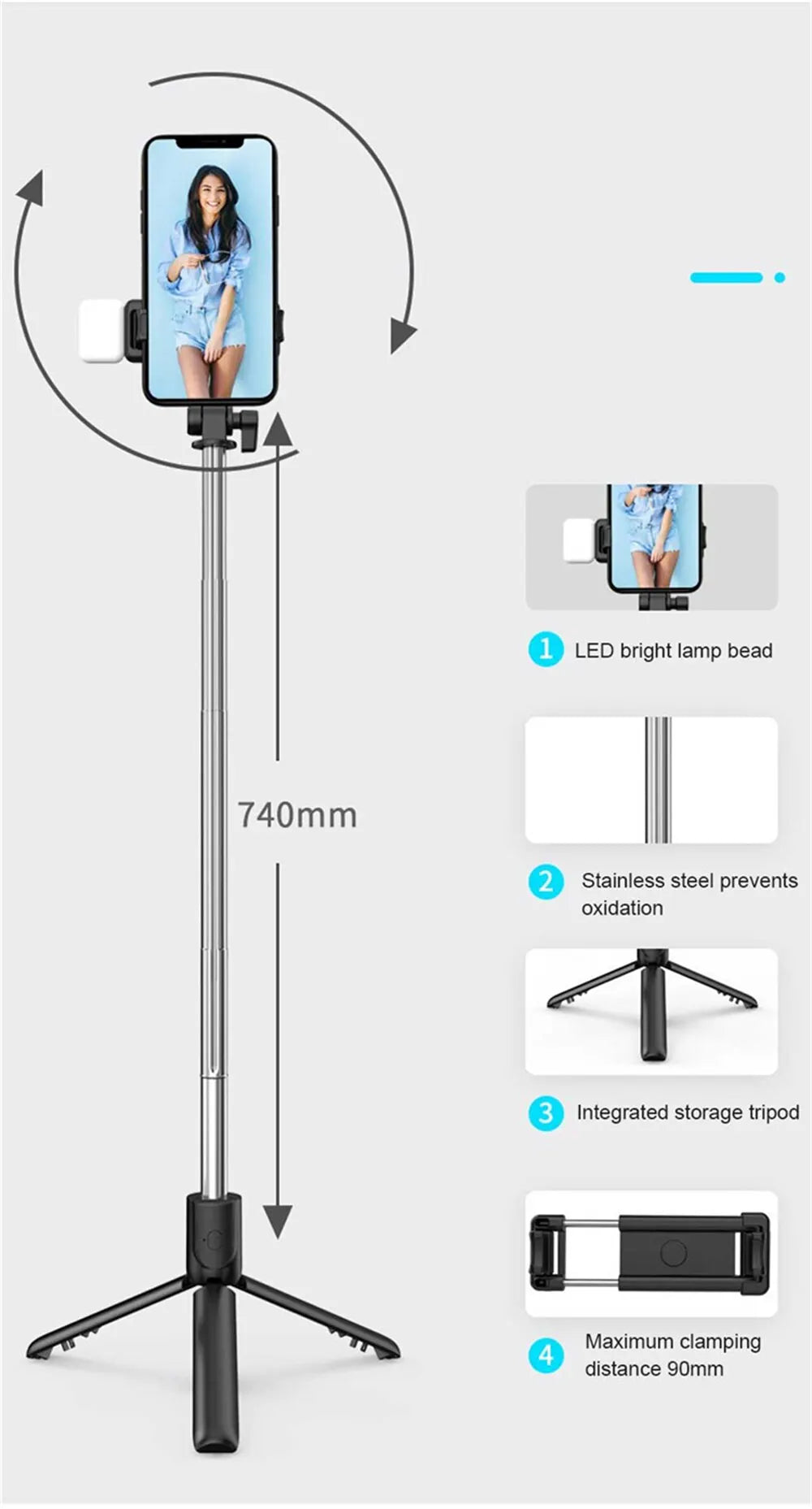 SnapGlow Selfie Tripod Pro